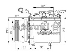 ASHUKI 3200K038 kompresorius, oro kondicionierius 
 Oro kondicionavimas -> Kompresorius/dalys
AKC200A401H, MR189095