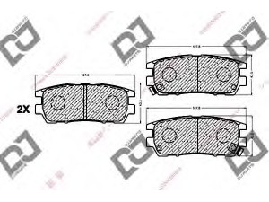 DJ PARTS BP1077 stabdžių trinkelių rinkinys, diskinis stabdys 
 Techninės priežiūros dalys -> Papildomas remontas
MB858380, MB858463, MR205269, MR389571