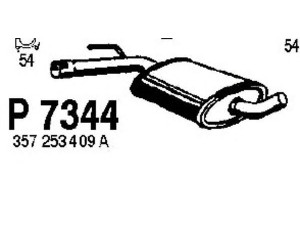FENNO P7344 vidurinis duslintuvas 
 Išmetimo sistema -> Duslintuvas
357253409A
