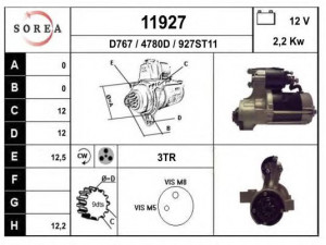 EAI 11927 starteris 
 Elektros įranga -> Starterio sistema -> Starteris
8200084114, 8200317008, 8972155543