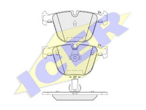 ICER 181949 stabdžių trinkelių rinkinys, diskinis stabdys 
 Techninės priežiūros dalys -> Papildomas remontas
34 21 6 768 471, 34 21 6 783 555