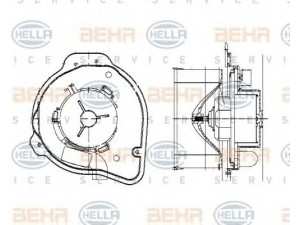 HELLA 8EW 009 159-281 vidaus pūtiklis 
 Šildymas / vėdinimas -> Orpūtė/dalys
9 002 318, 9 166 020, 9 171 429