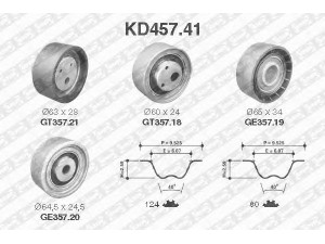 SNR KD457.41 paskirstymo diržo komplektas 
 Techninės priežiūros dalys -> Papildomas remontas
046130195B, 046130195D, 074109243A