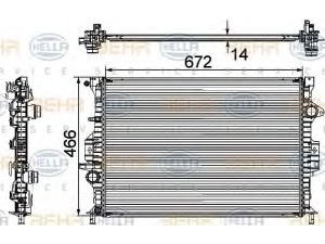HELLA 8MK 376 745-594 radiatorius, variklio aušinimas 
 Aušinimo sistema -> Radiatorius/alyvos aušintuvas -> Radiatorius/dalys
1 457 605, 1 460 547, 1 477 459