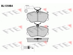 FTE BL1259B4 stabdžių trinkelių rinkinys, diskinis stabdys 
 Techninės priežiūros dalys -> Papildomas remontas
00607945816, 00609946023, 5892313