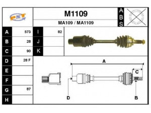 SNRA M1109 kardaninis velenas 
 Ratų pavara -> Kardaninis velenas