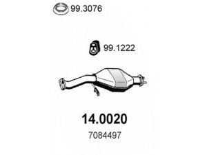 ASSO 14.0020 katalizatoriaus keitiklis 
 Išmetimo sistema -> Katalizatoriaus keitiklis
1046140, 1114730, 1231996, 7084497
