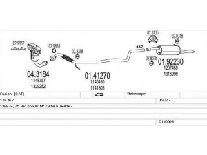 MTS C110604007771 išmetimo sistema 
 Išmetimo sistema -> Išmetimo sistema, visa