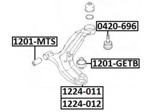 ASVA 1201-GETB valdymo svirties/išilginių svirčių įvorė 
 Ašies montavimas/vairavimo mechanizmas/ratai -> Valdymo svirtis/pasukamosios svirties sujungimas -> Montavimas/sutvirtinimas
54584-1C200, 54584-1C300