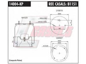 CASALS B1151 dėklas, pneumatinė pakaba 
 Pakaba -> Pneumatinė pakaba
MLF7031, 3229000700, 3229000701