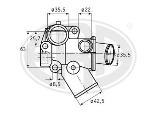 ERA 350142 termostatas, aušinimo skystis 
 Aušinimo sistema -> Termostatas/tarpiklis -> Thermostat
60808766, 60809590, 7613245, 7614475