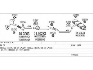 MTS C380232003041 išmetimo sistema 
 Išmetimo sistema -> Išmetimo sistema, visa