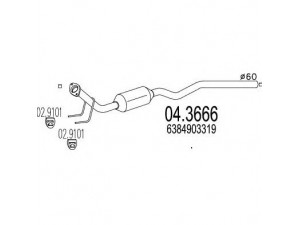 MTS 04.3666 katalizatoriaus keitiklis 
 Išmetimo sistema -> Katalizatoriaus keitiklis
6384903319