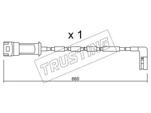 TRUSTING SU.082 įspėjimo kontaktas, stabdžių trinkelių susidėvėjimas 
 Stabdžių sistema -> Susidėvėjimo indikatorius, stabdžių trinkelės
1238348, 1238403, 90335784