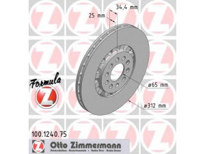 ZIMMERMANN 100.1240.75 stabdžių diskas 
 Stabdžių sistema -> Diskinis stabdys -> Stabdžių diskas
8L0 615 301, 8L0 615 301 A, 8N0 615 301 A