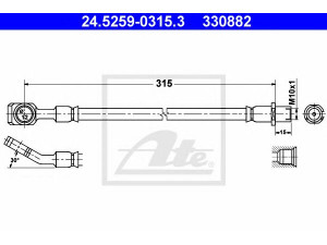 ATE 24.5259-0315.3 stabdžių žarnelė 
 Stabdžių sistema -> Stabdžių žarnelės
24436542, 55 62 204, 24436542