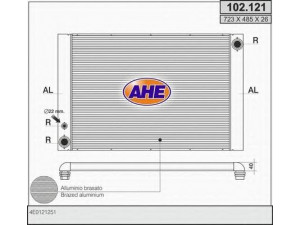 AHE 102.121 radiatorius, variklio aušinimas 
 Aušinimo sistema -> Radiatorius/alyvos aušintuvas -> Radiatorius/dalys
4E0121251