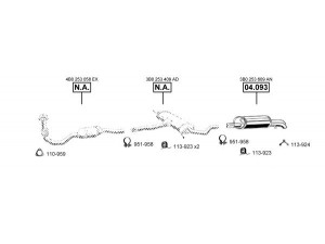 ASMET VA034280 išmetimo sistema 
 Išmetimo sistema -> Išmetimo sistema, visa