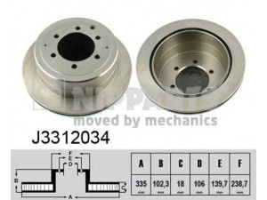 NIPPARTS J3312034 stabdžių diskas 
 Stabdžių sistema -> Diskinis stabdys -> Stabdžių diskas
42431-60170, 42431-60180