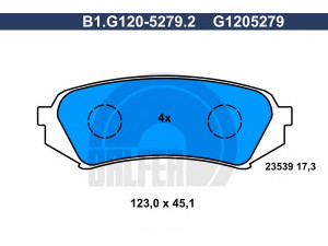 GALFER B1.G120-5279.2 stabdžių trinkelių rinkinys, diskinis stabdys 
 Techninės priežiūros dalys -> Papildomas remontas
04466-60030, 04466-60070, 04466-60070