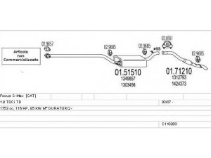 MTS C110280004021 išmetimo sistema 
 Išmetimo sistema -> Išmetimo sistema, visa