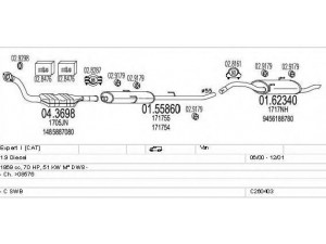 MTS C260403005538 išmetimo sistema 
 Išmetimo sistema -> Išmetimo sistema, visa