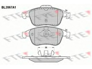FTE BL2067A1 stabdžių trinkelių rinkinys, diskinis stabdys 
 Techninės priežiūros dalys -> Papildomas remontas
41 06 000 32R, 41 06 029 33R, 41 06 075 85R