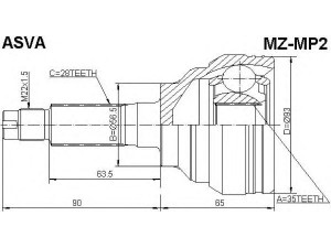 ASVA MZ-MP2 jungčių komplektas, kardaninis velenas 
 Ratų pavara -> Sujungimai/komplektas
GD46-22-510A