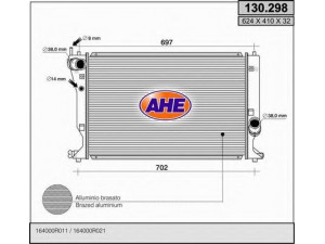 AHE 130.298 radiatorius, variklio aušinimas 
 Aušinimo sistema -> Radiatorius/alyvos aušintuvas -> Radiatorius/dalys
164000R011