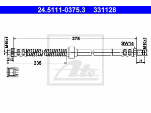 ATE 24.5111-0375.3 stabdžių žarnelė 
 Stabdžių sistema -> Stabdžių žarnelės
4806 83