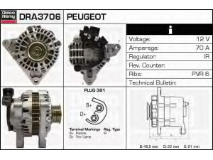 DELCO REMY DRA3706 kintamosios srovės generatorius 
 Elektros įranga -> Kint. sr. generatorius/dalys -> Kintamosios srovės generatorius
GXE2781, 57052A, 57054R, 57054T