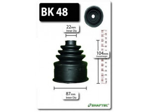 SHAFTEC BK48 gofruotoji membrana, kardaninis velenas 
 Ratų pavara -> Gofruotoji membrana