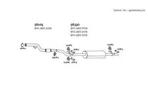 DINEX 350000004_01 išmetimo sistema 
 Išmetimo sistema -> Išmetimo sistema, visa