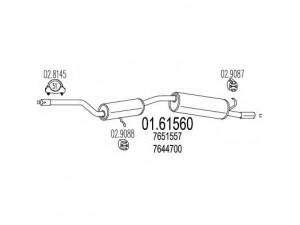 MTS 01.61560 galinis duslintuvas 
 Išmetimo sistema -> Duslintuvas
7644700, 7651557