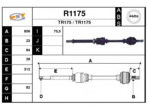 SNRA R1175 kardaninis velenas 
 Ratų pavara -> Kardaninis velenas
8200331518