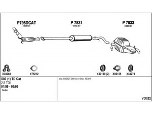 FENNO VO622 išmetimo sistema 
 Išmetimo sistema -> Išmetimo sistema, visa