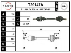 EAI T29147A kardaninis velenas