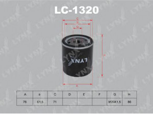 LYNXauto LC-1320 alyvos filtras 
 Techninės priežiūros dalys -> Techninės priežiūros intervalai
15208-6F906, 15208-6F910, 8671 004 329