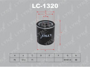 LYNXauto LC-1320 alyvos filtras 
 Filtrai -> Alyvos filtras
15208-6F906, 15208-6F910, 8671 004 329