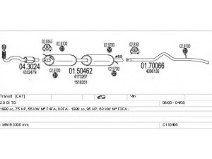 MTS C110496009097 išmetimo sistema 
 Išmetimo sistema -> Išmetimo sistema, visa