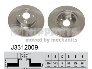 NIPPARTS J3312009 stabdžių diskas 
 Stabdžių sistema -> Diskinis stabdys -> Stabdžių diskas
42431-12150, 42431-12170