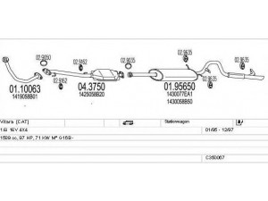 MTS C350067004929 išmetimo sistema 
 Išmetimo sistema -> Išmetimo sistema, visa