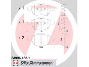 ZIMMERMANN 23996.185.1 stabdžių trinkelių rinkinys, diskinis stabdys 
 Techninės priežiūros dalys -> Papildomas remontas
0446505050, 0446505070, 0446505080