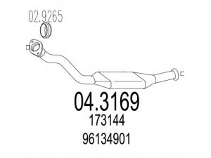 MTS 04.3169 katalizatoriaus keitiklis 
 Išmetimo sistema -> Katalizatoriaus keitiklis
173144, 173187, 96134901