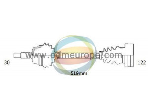 ODM-MULTIPARTS 18-213160 kardaninis velenas 
 Ratų pavara -> Kardaninis velenas
7L6407271A, 7L6407271H, 7L6407271A