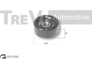 TREVI AUTOMOTIVE KA1184F skriemulių komplektas, V formos rumbuotas diržas 
 Diržinė pavara -> V formos rumbuotas diržas/komplektas -> Cilindrų komplektas