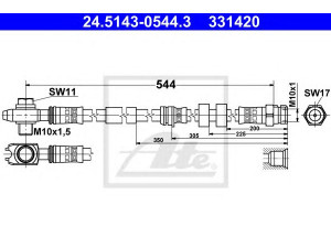 ATE 24.5143-0544.3 stabdžių žarnelė 
 Stabdžių sistema -> Stabdžių žarnelės
6R0 611 701 A, 6R0 611 701 B, 6R0 611 701 F