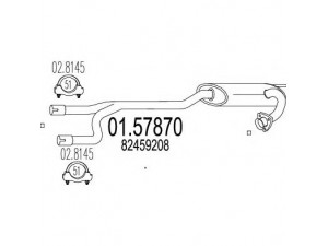 MTS 01.57870 vidurinis duslintuvas 
 Išmetimo sistema -> Duslintuvas
82459208