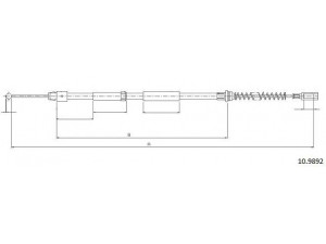 CABOR 10.9892 trosas, stovėjimo stabdys 
 Stabdžių sistema -> Valdymo svirtys/trosai
2E0609701AA, 9064203185, 2E0609701AA