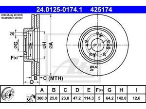 ATE 24.0125-0174.1 stabdžių diskas 
 Dviratė transporto priemonės -> Stabdžių sistema -> Stabdžių diskai / priedai
45251-SEA-E30